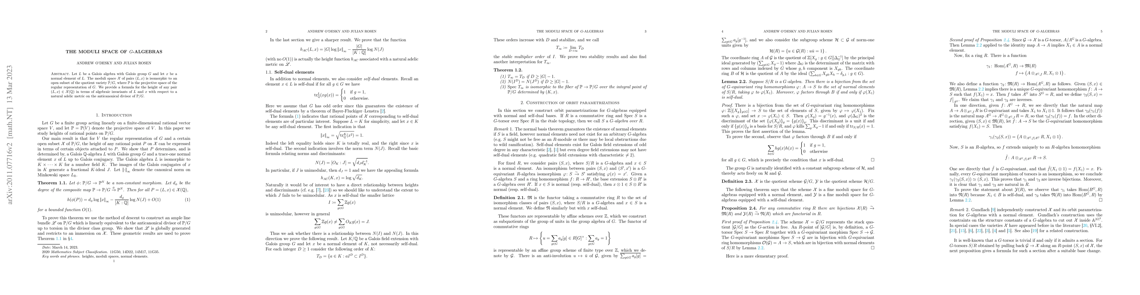 Thumbnail for The moduli space of $G$-algebras