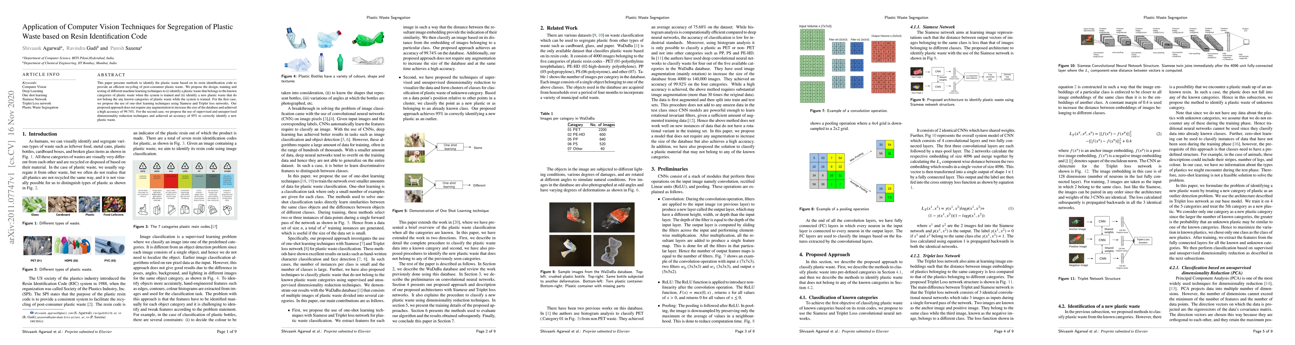 Thumbnail for Application of Computer Vision Techniques for Segregation of
  PlasticWaste based on Resin Identification Code