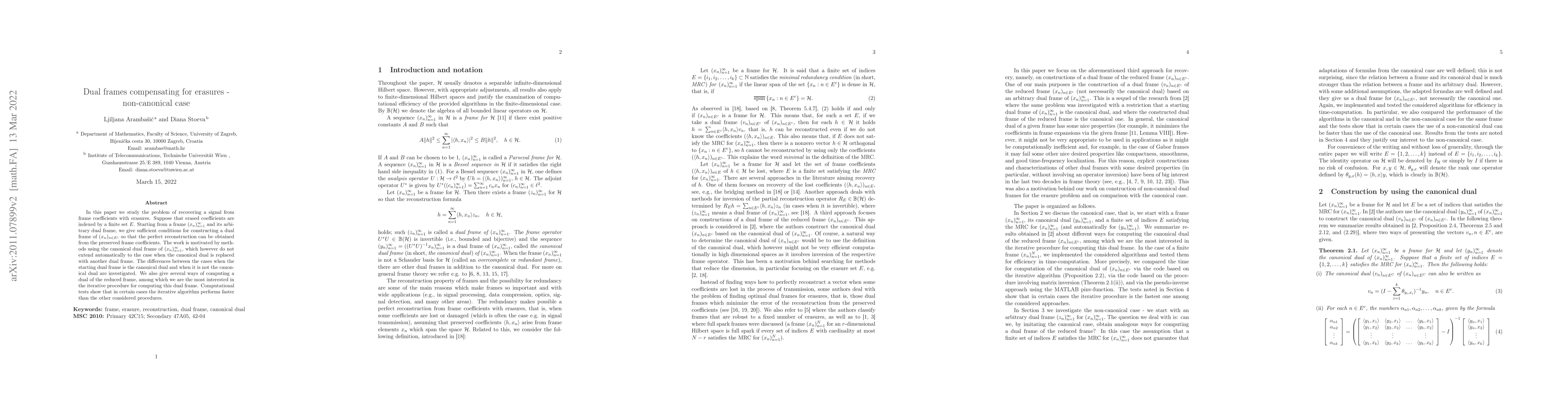 Thumbnail for Dual frames compensating for erasures -- non-canonical case