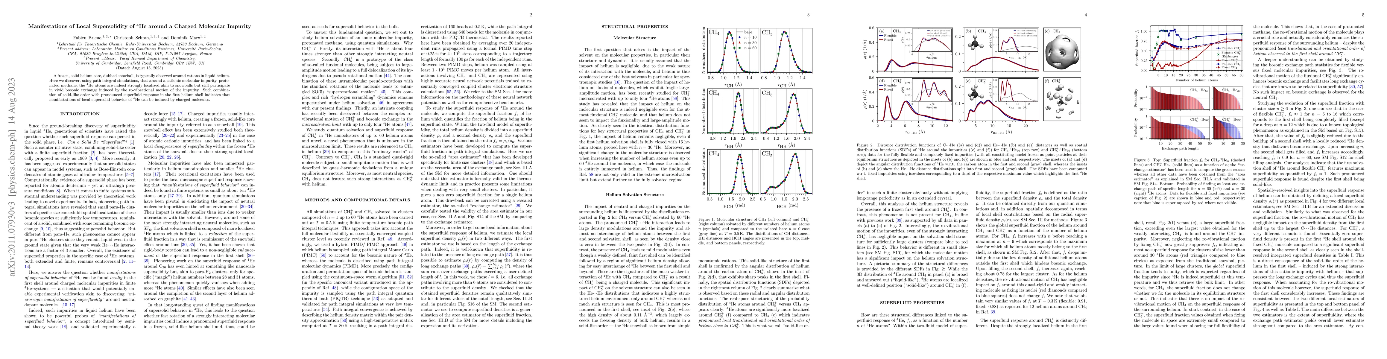 Thumbnail for Manifestations of Local Supersolidity of $^{4}$He around a Charged
  Molecular Impurity