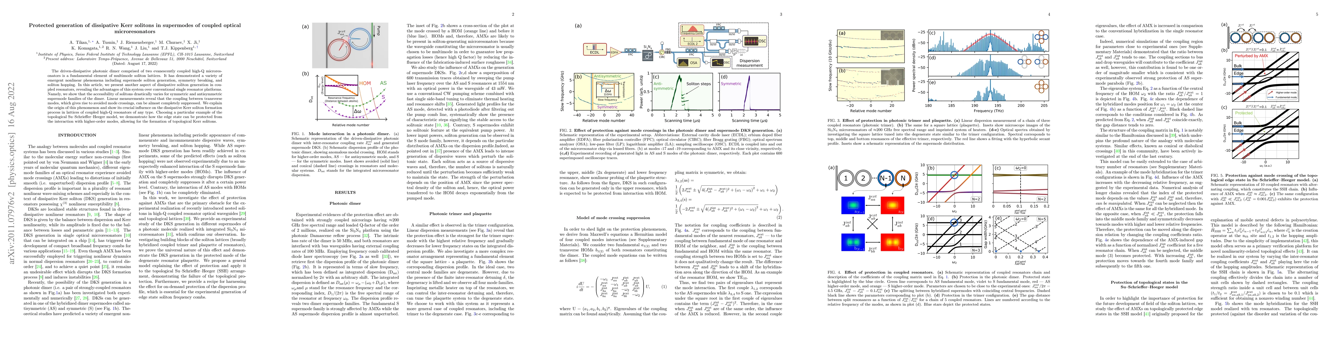 Thumbnail for Protected generation of dissipative Kerr solitons in supermodes of
  coupled optical microresonators