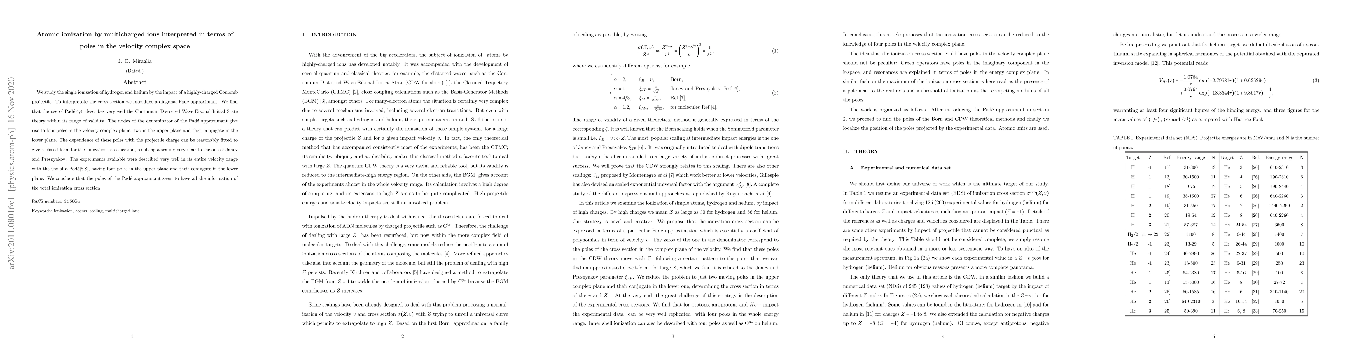 Thumbnail for Atomic ionization by multicharged ions interpreted in terms of poles in
  the velocity complex space