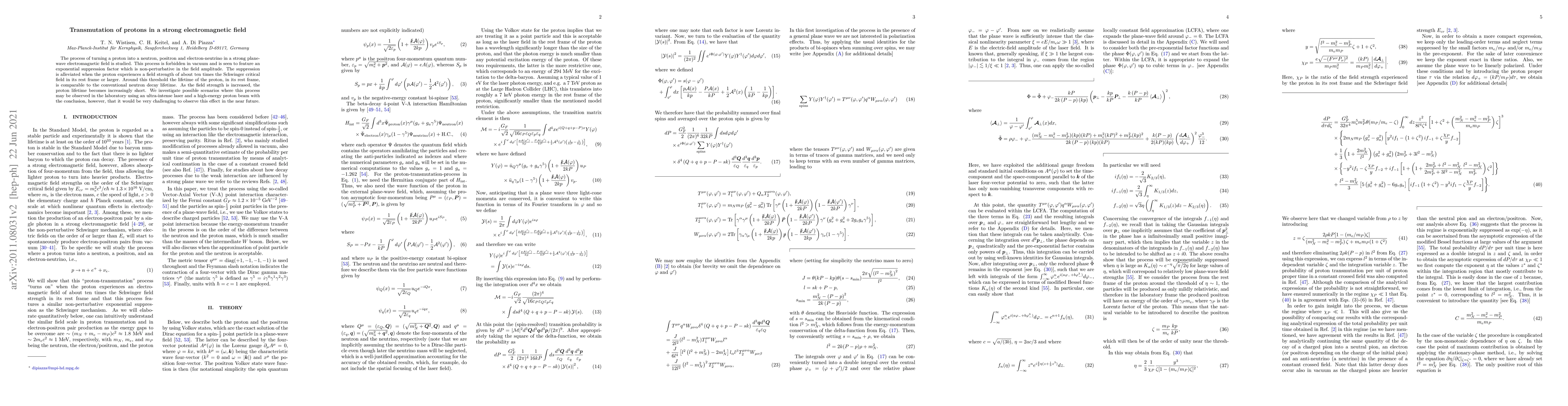 Thumbnail for Transmutation of protons in a strong electromagnetic field