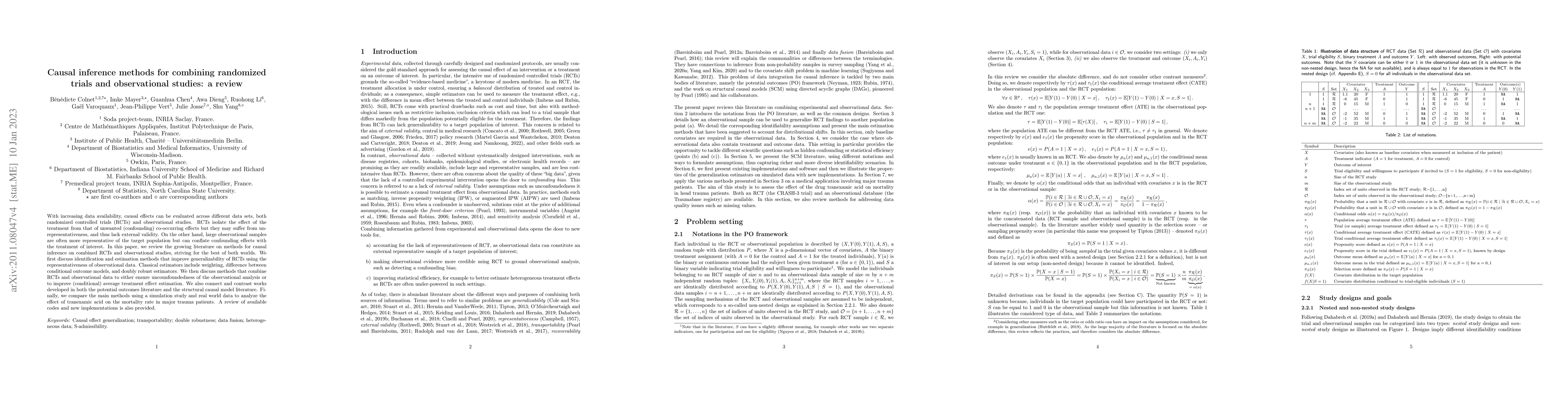 Thumbnail for Causal inference methods for combining randomized trials and
  observational studies: a review