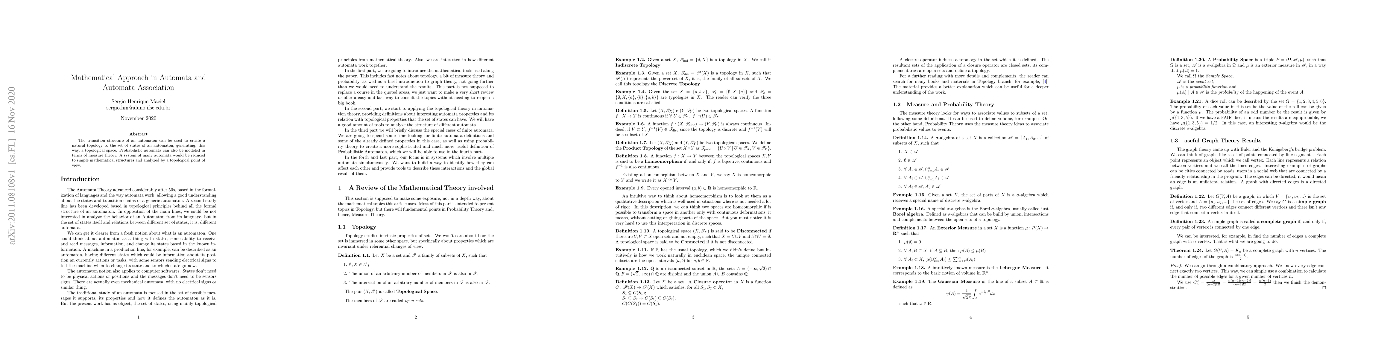Thumbnail for Mathematical Approach in Automata and Automata Association