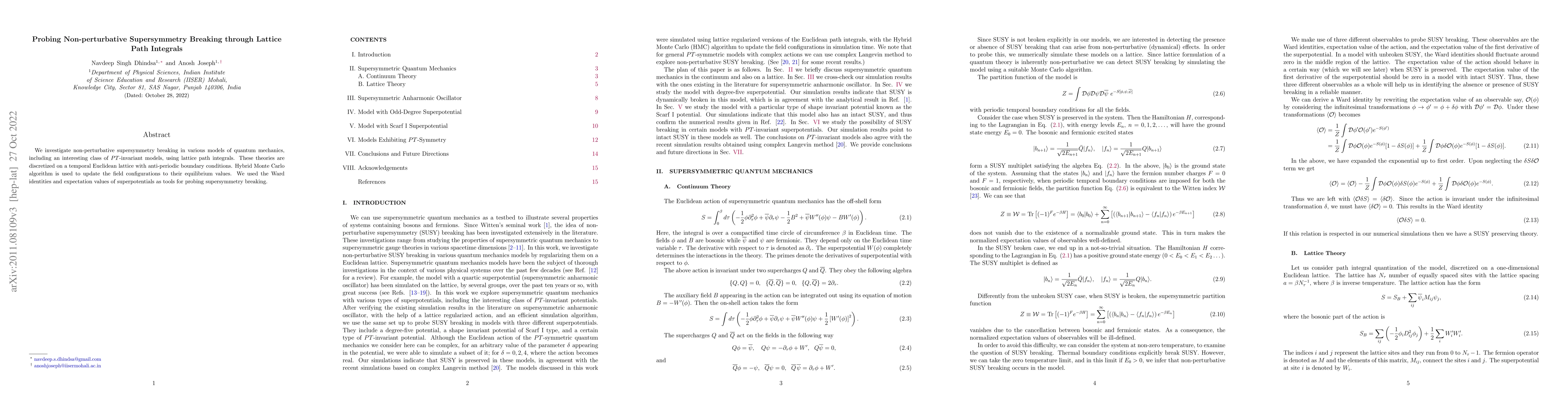 Thumbnail for Probing Non-perturbative Supersymmetry Breaking through Lattice Path
  Integrals