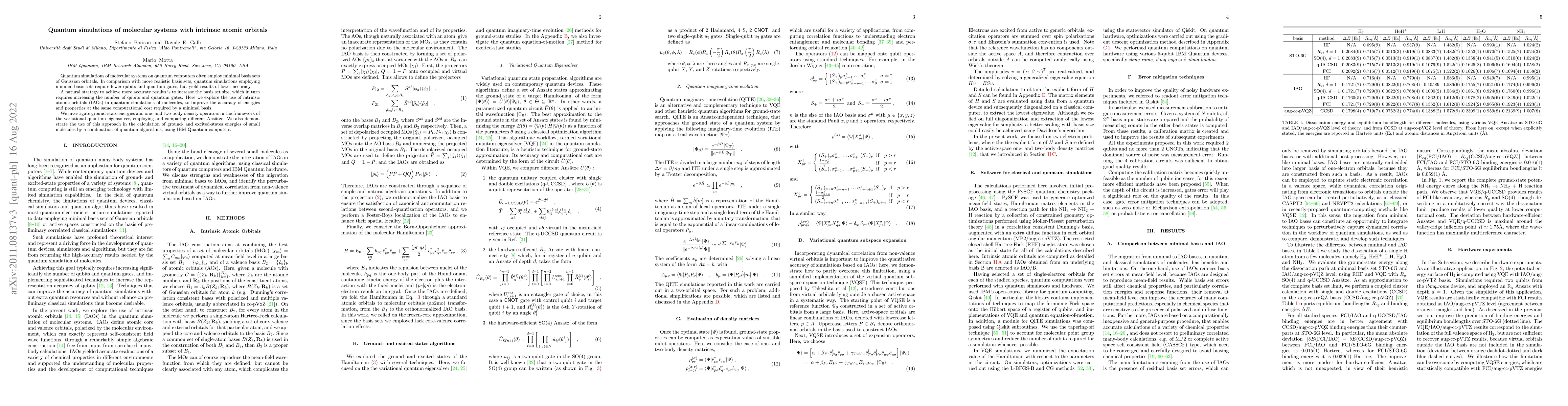 Thumbnail for Quantum simulations of molecular systems with intrinsic atomic orbitals
