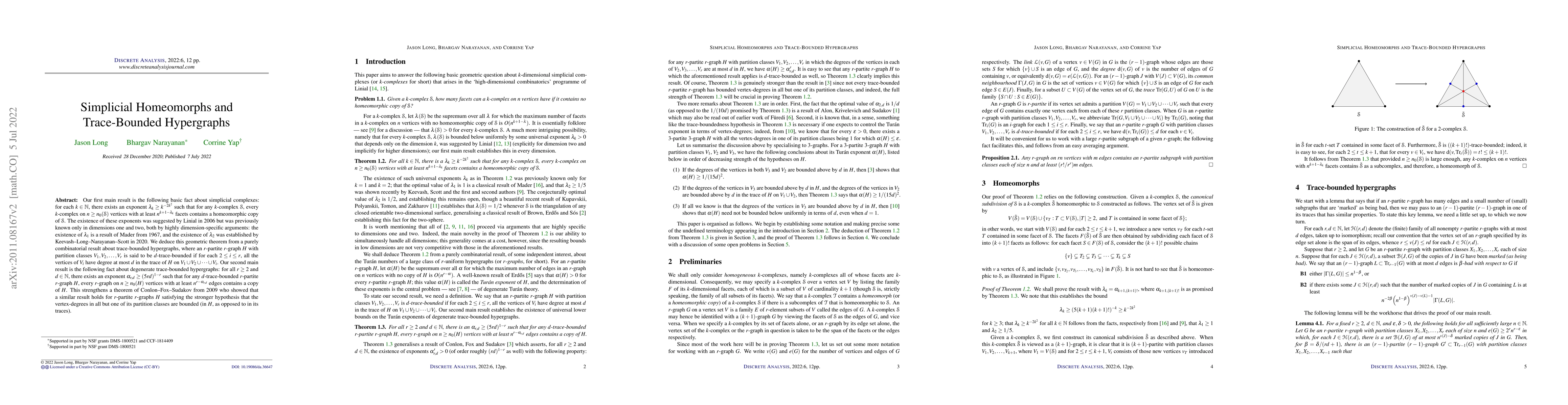 Thumbnail for Simplicial homeomorphs and trace-bounded hypergraphs