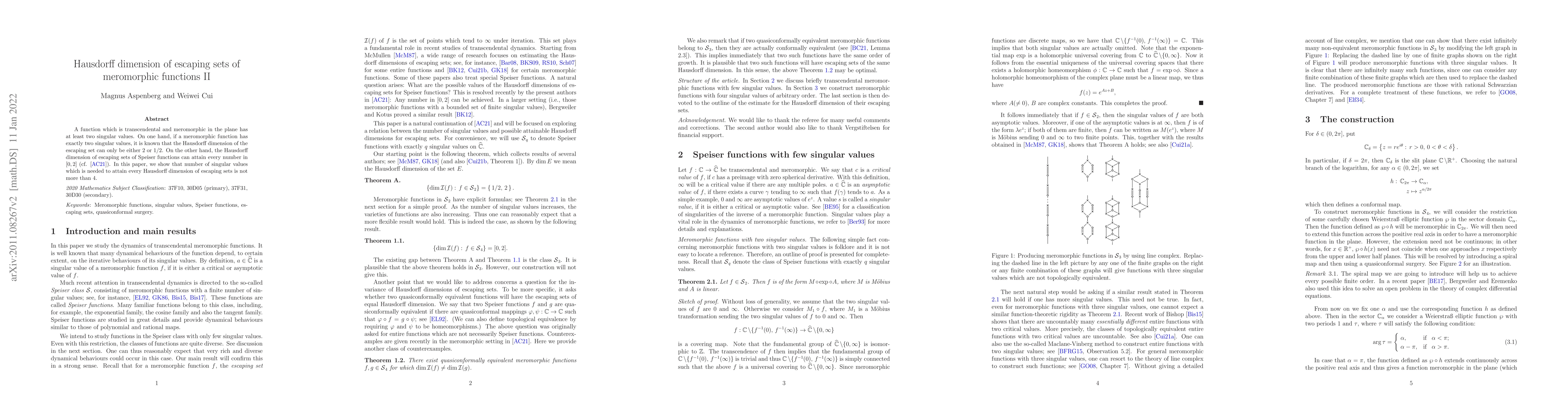 Thumbnail for Hausdorff dimension of escaping sets of meromorphic functions II