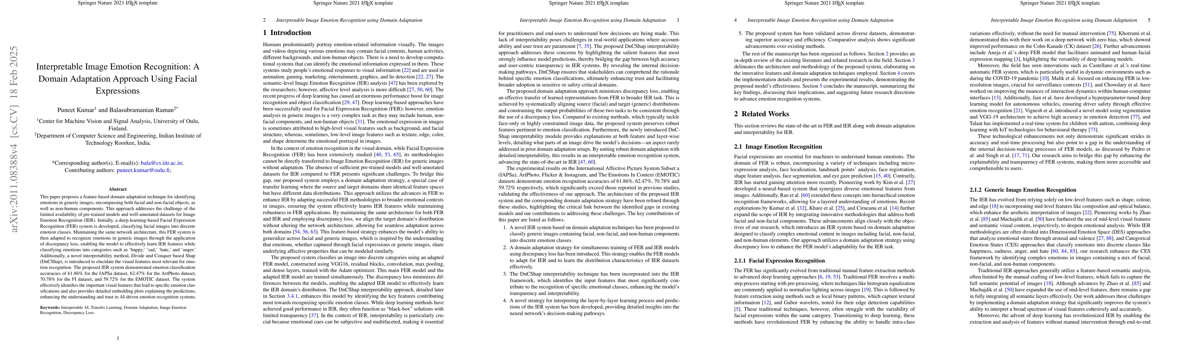 Thumbnail for Domain Adaptation based Interpretable Image Emotion Recognition using
  Facial Expression Recognition