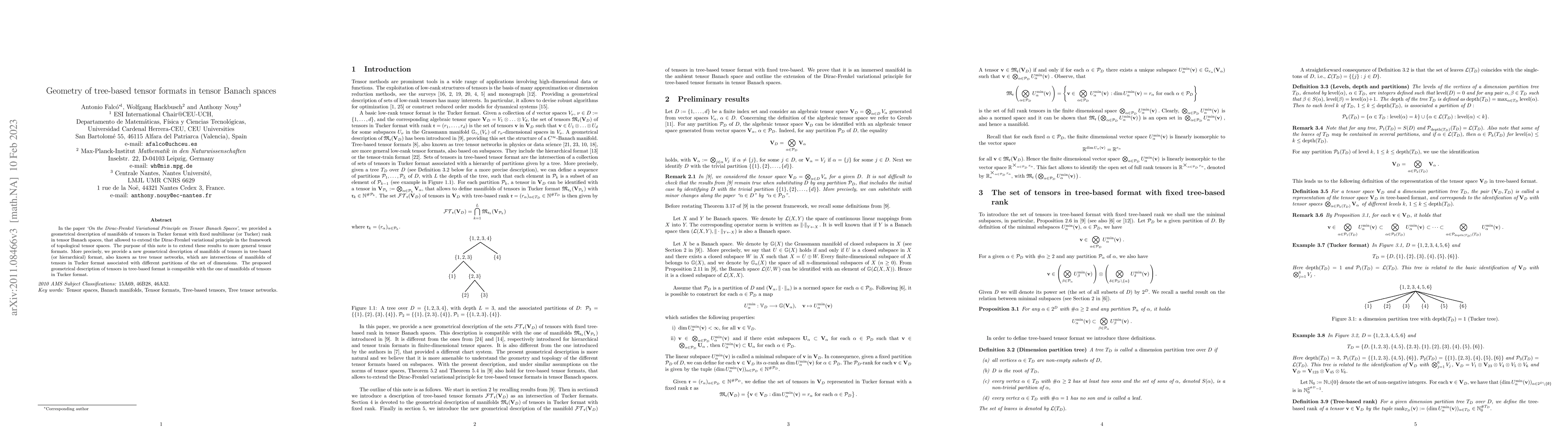 Thumbnail for Geometry of tree-based tensor formats in tensor Banach spaces