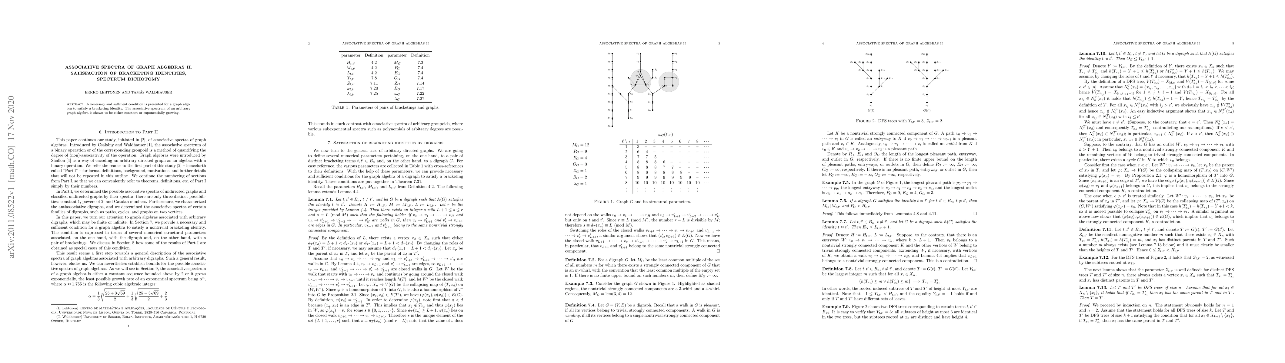 Thumbnail for Associative spectra of graph algebras II. Satisfaction of bracketing
  identities, spectrum dichotomy