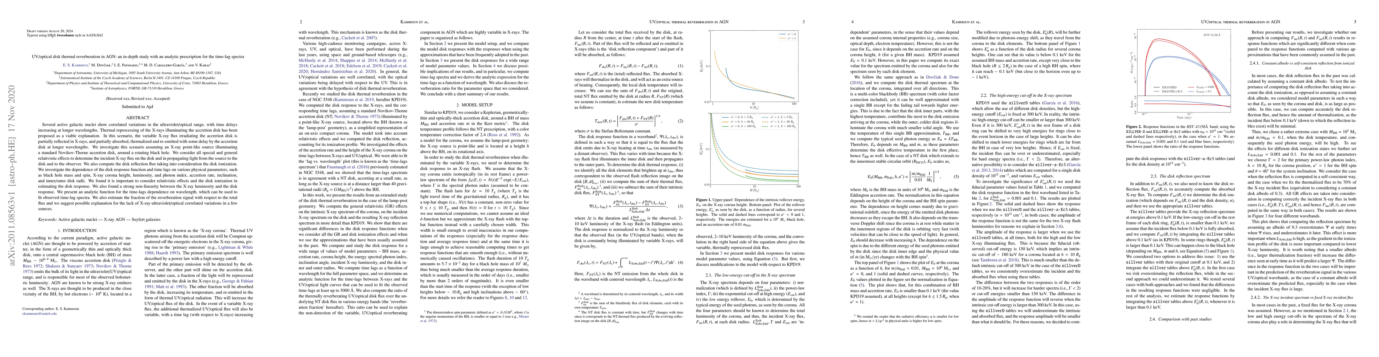 Thumbnail for UV/optical disk thermal reverberation in AGN: an in-depth study with an
  analytic prescription for the time-lag spectra