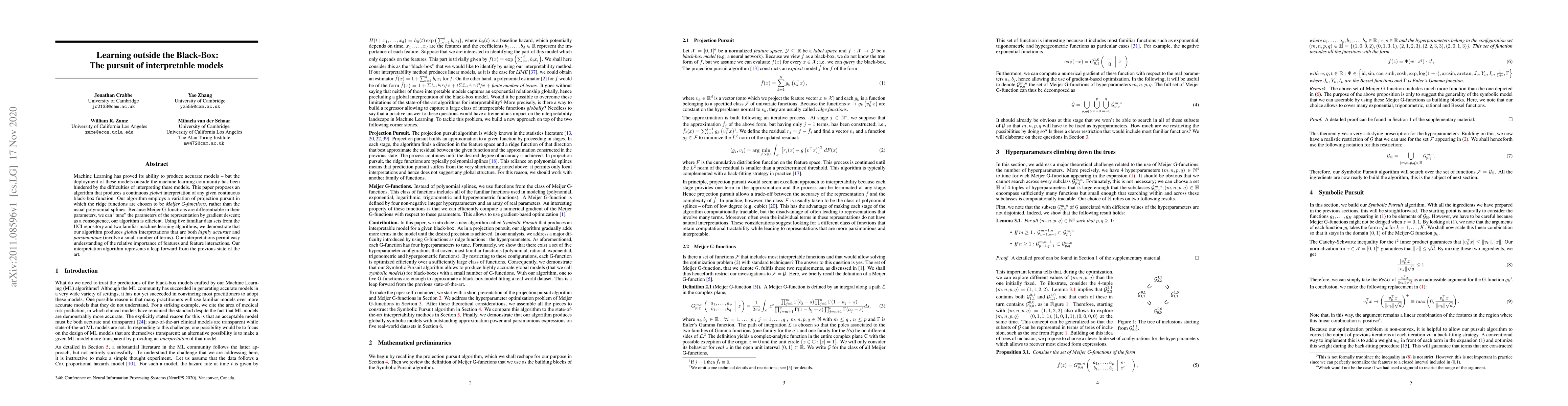 Thumbnail for Learning outside the Black-Box: The pursuit of interpretable models