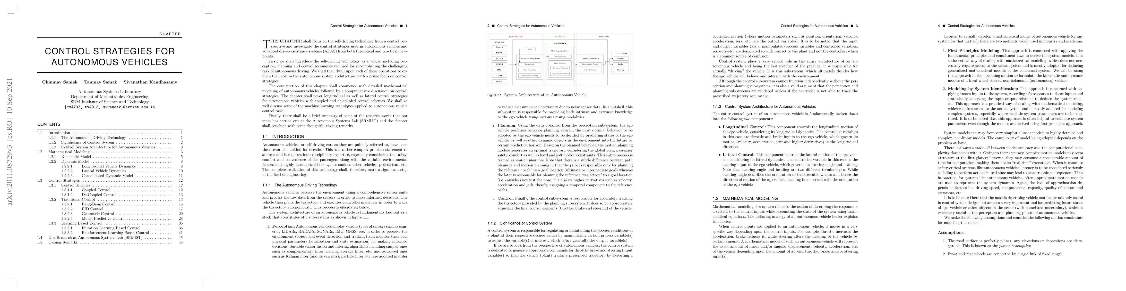 Thumbnail for Control Strategies for Autonomous Vehicles