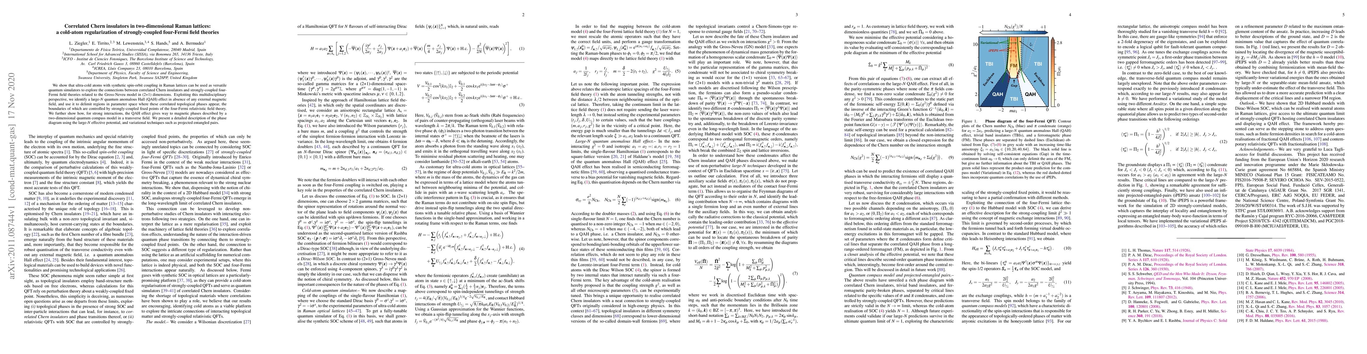 Thumbnail for Correlated Chern insulators in two-dimensional Raman lattices: a
  cold-atom regularization of strongly-coupled four-Fermi field theories