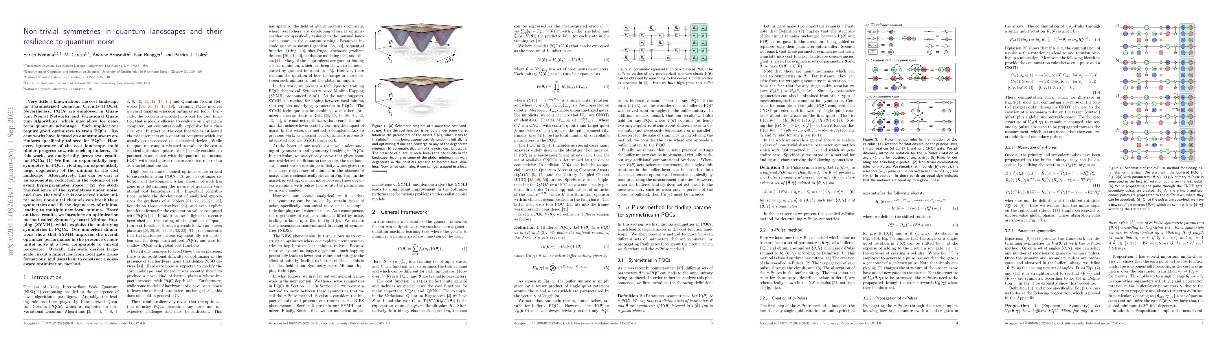 Thumbnail for Non-trivial symmetries in quantum landscapes and their resilience to
  quantum noise