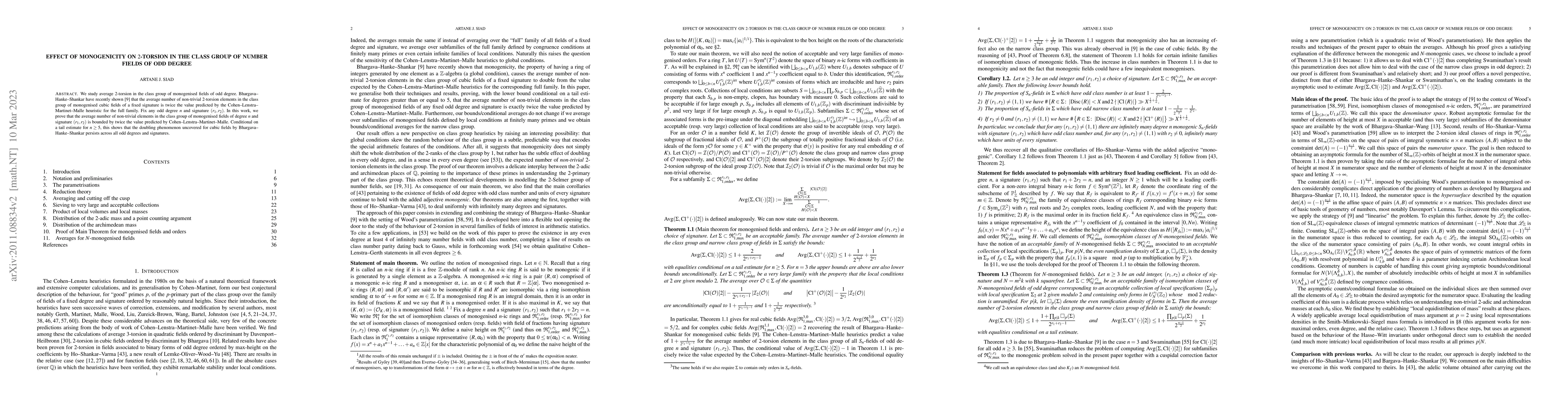 Thumbnail for Effect of monogenicity on $2$-torsion in the class group of number
  fields of odd degree