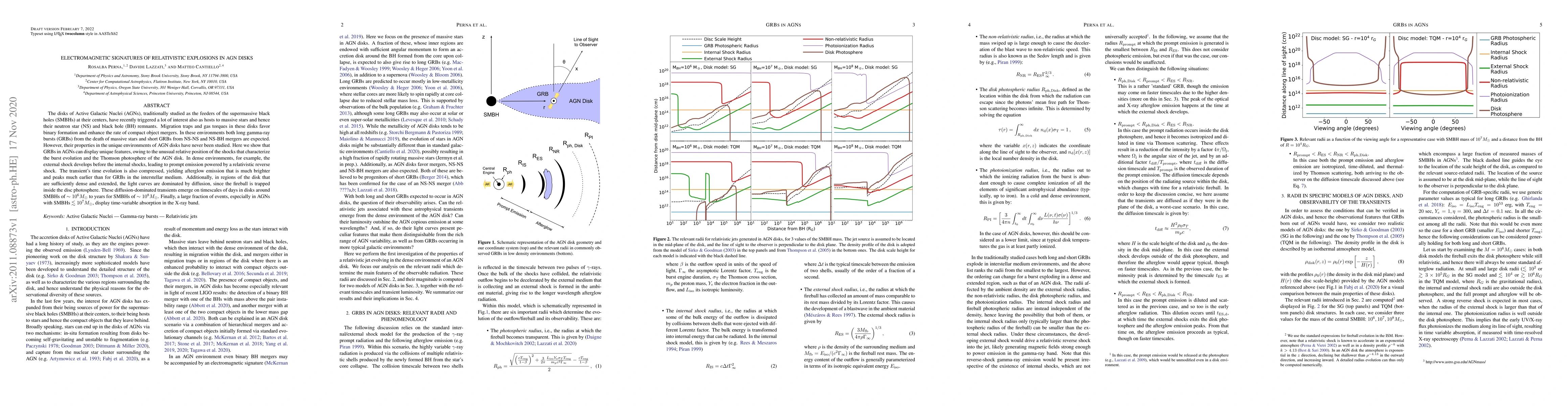 Thumbnail for Electromagnetic Signatures of Relativistic Explosions in AGN Disks