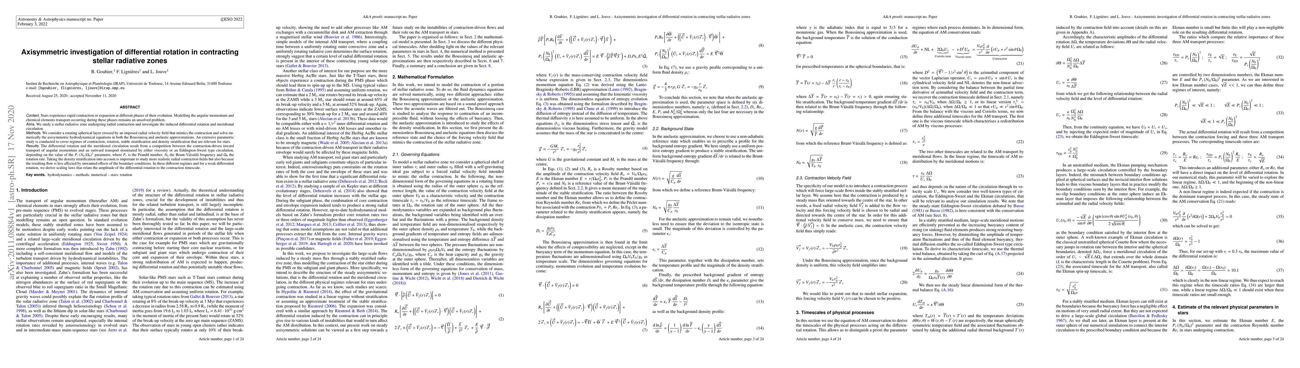 Thumbnail for Axisymmetric investigation of differential rotation in contracting
  stellar radiative zones