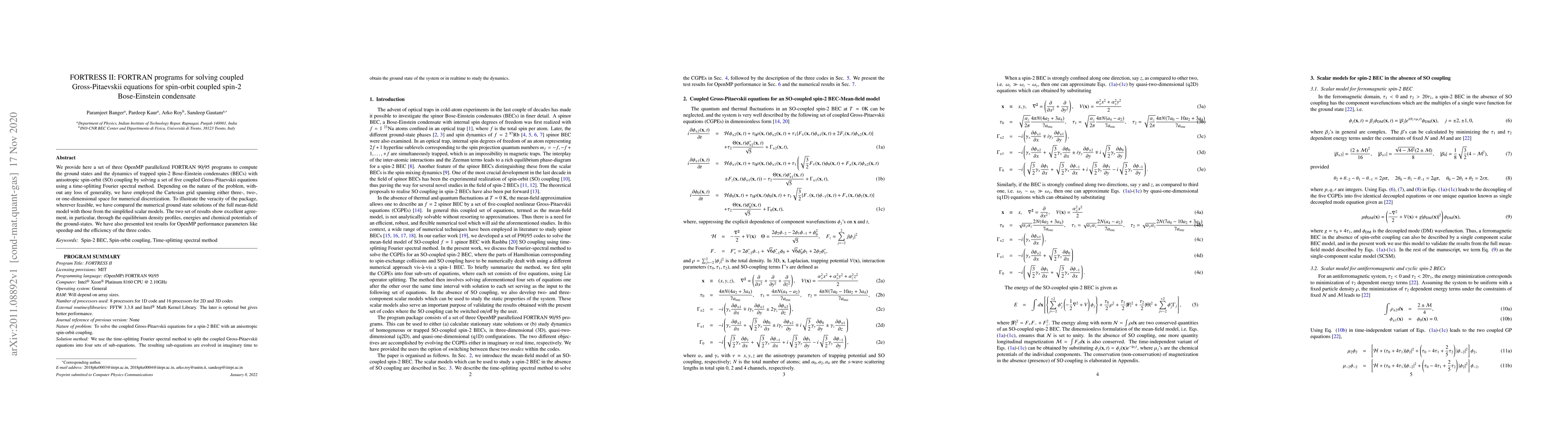 Thumbnail for FORTRESS II: FORTRAN programs for solving coupled Gross-Pitaevskii
  equations for spin-orbit coupled spin-2 Bose-Einstein condensate