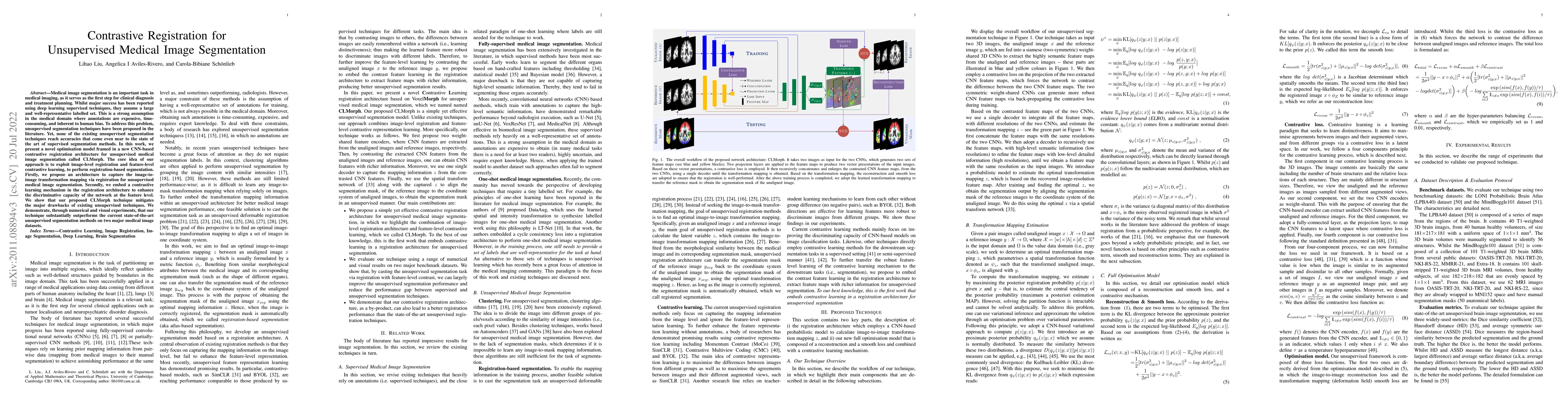 Thumbnail for Contrastive Registration for Unsupervised Medical Image Segmentation