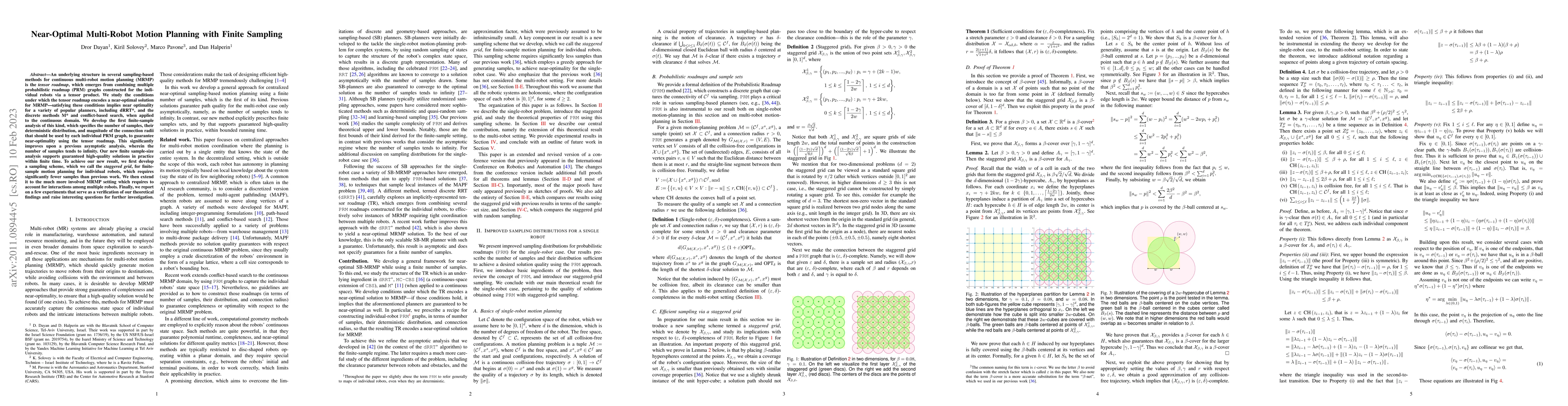 Thumbnail for Near-Optimal Multi-Robot Motion Planning with Finite Sampling