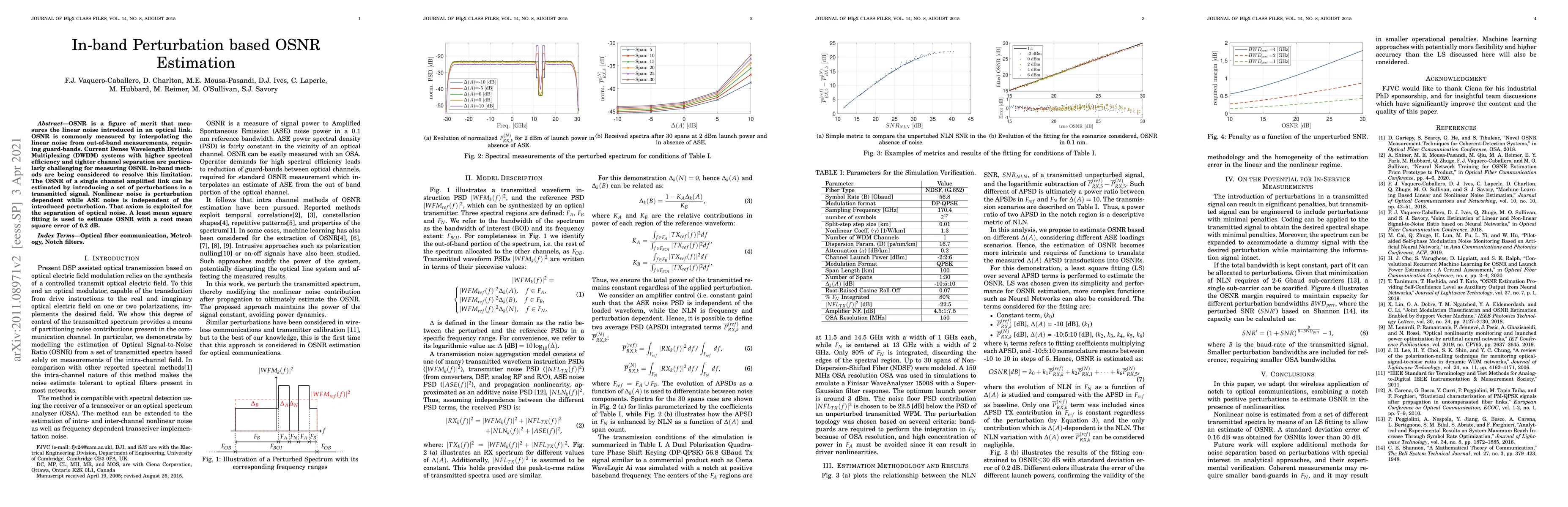 Thumbnail for In-band Perturbation based OSNR Estimation