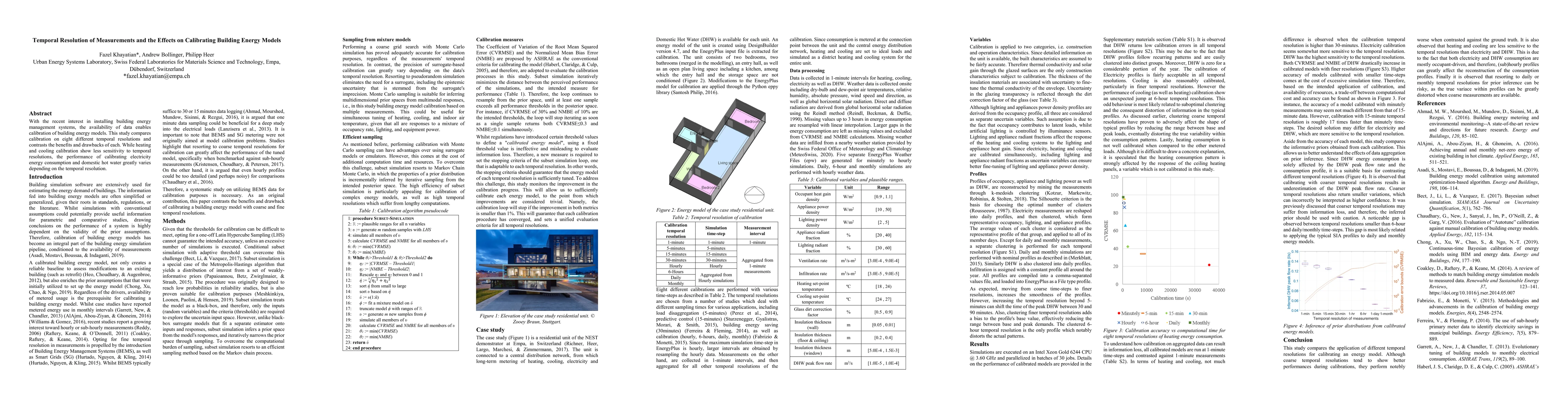 Thumbnail for Temporal Resolution of Measurements and the Effects on Calibrating
  Building Energy Models
