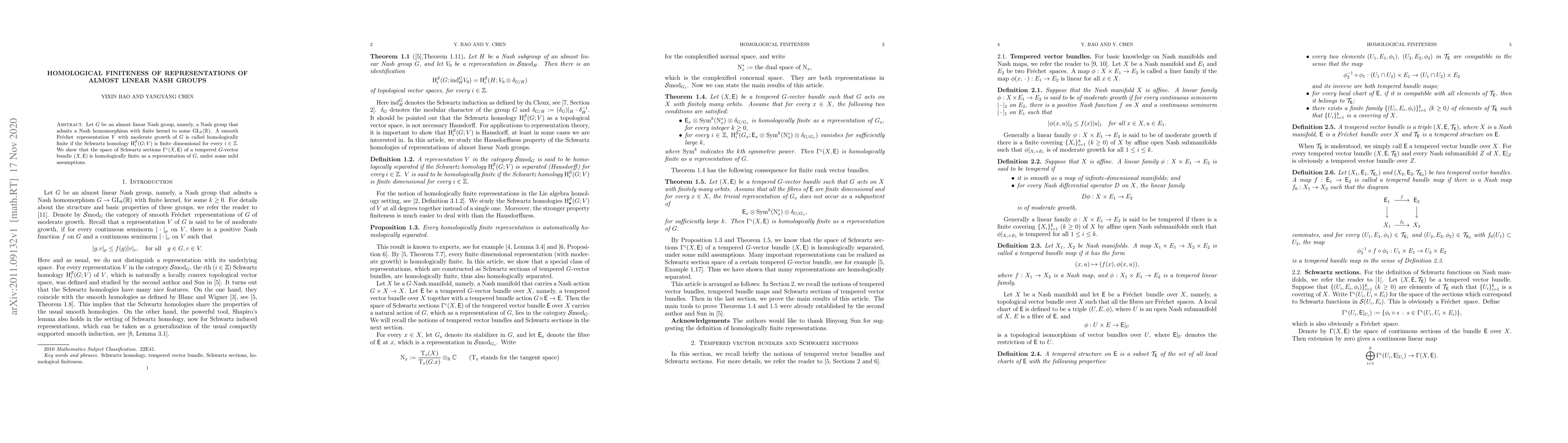 Thumbnail for Homological Finiteness of Representations of Almost Linear Nash Groups