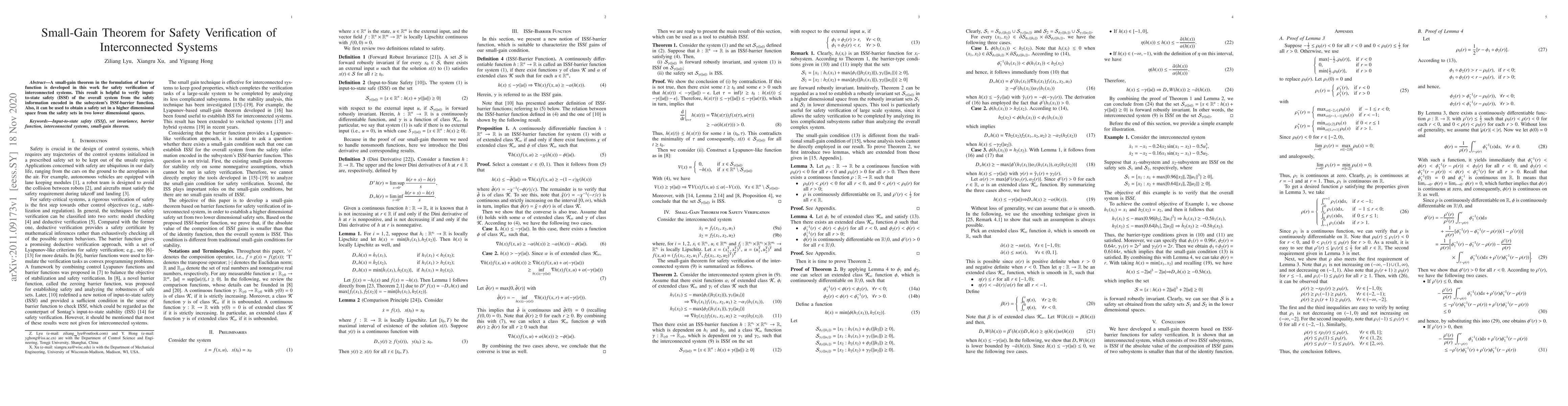 Thumbnail for Small-Gain Theorem for Safety Verification of Interconnected Systems