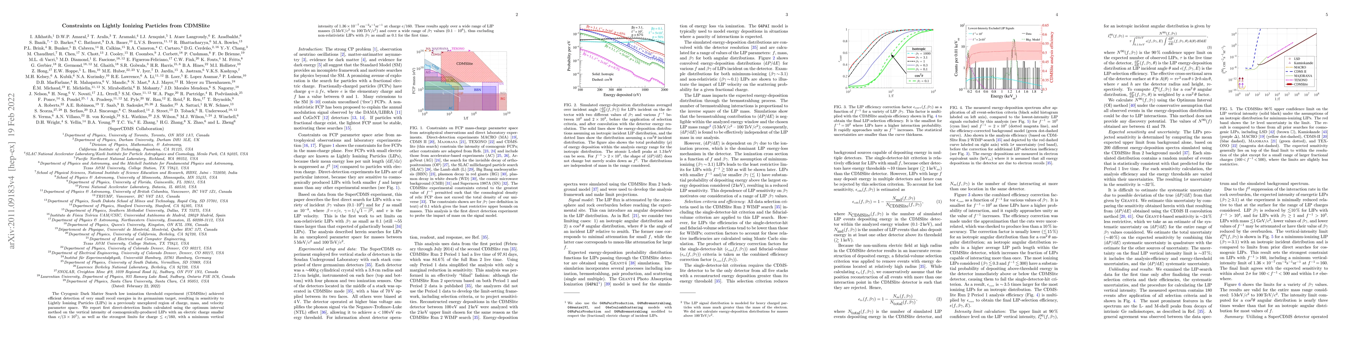 Thumbnail for Constraints on Lightly Ionizing Particles from CDMSlite