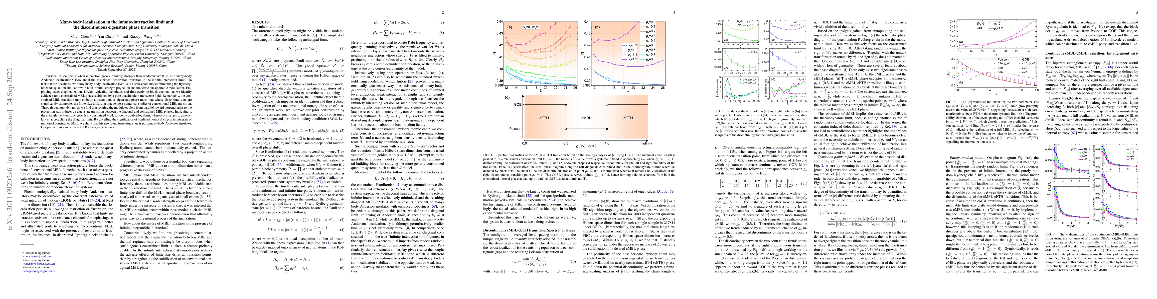 Thumbnail for Many-body localization in the infinite-interaction limit and the
  discontinuous eigenstate phase transition