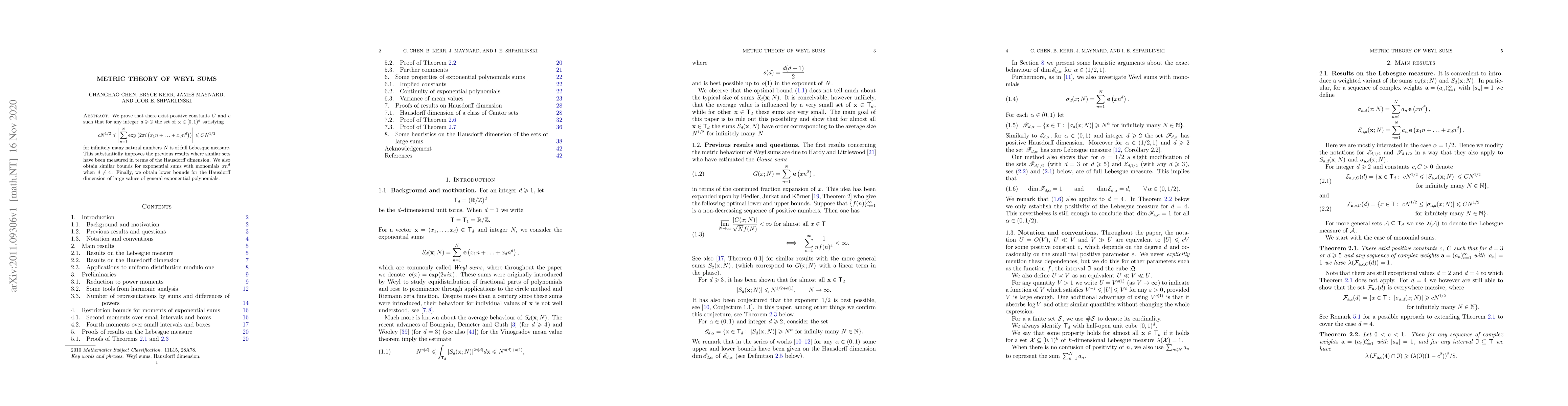 Thumbnail for Metric theory of Weyl sums