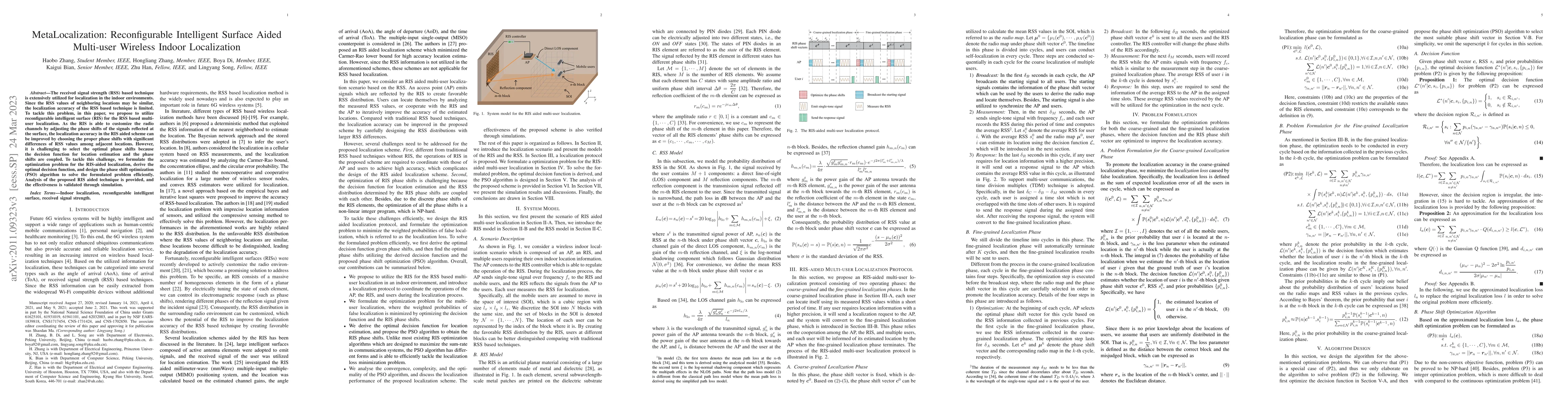 Thumbnail for MetaLocalization: Reconfigurable Intelligent Surface Aided Multi-user
  Wireless Indoor Localization