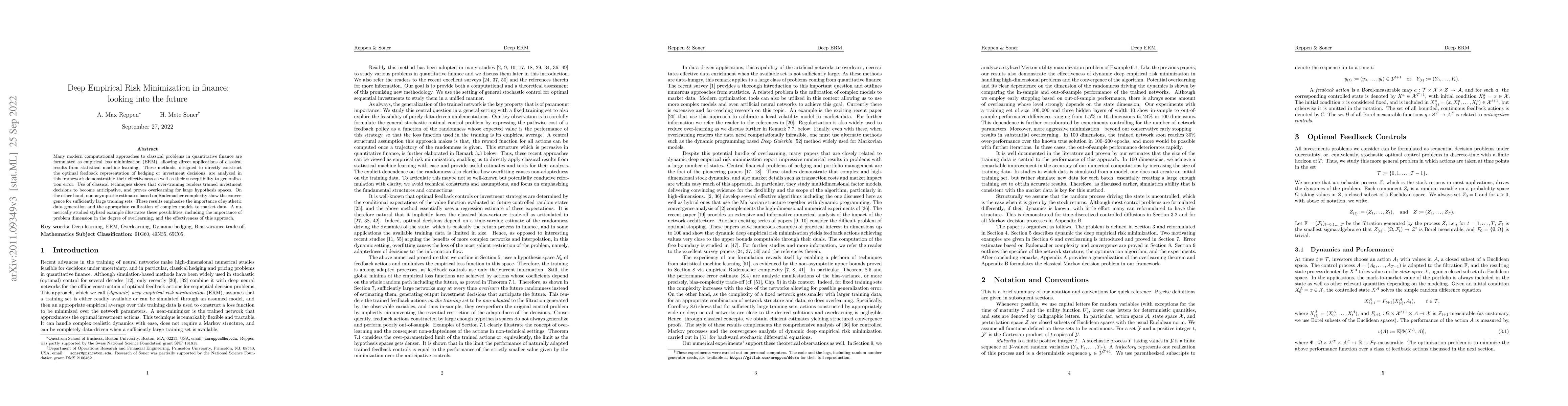 Thumbnail for Deep Empirical Risk Minimization in finance: looking into the future
