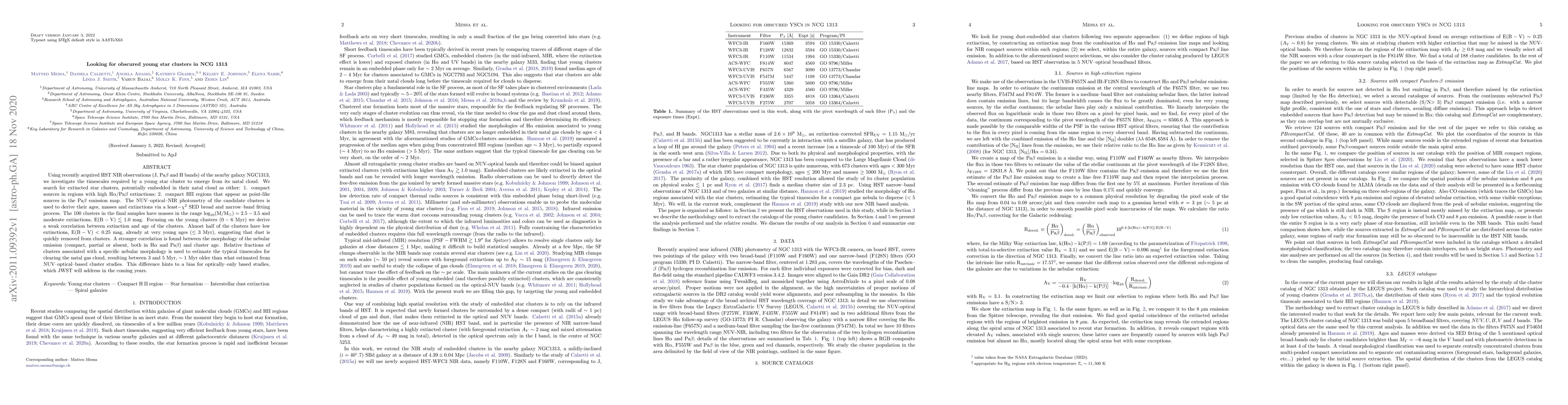 Thumbnail for Looking for obscured young star clusters in NCG 1313