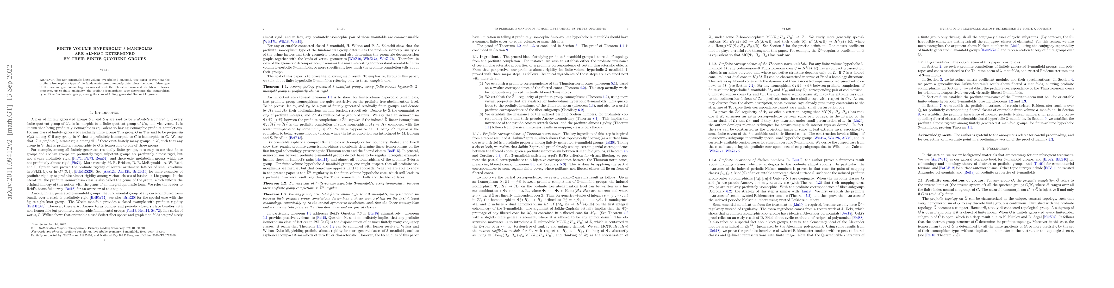Thumbnail for Finite-volume hyperbolic 3-manifolds are almost determined by their
  finite quotient groups