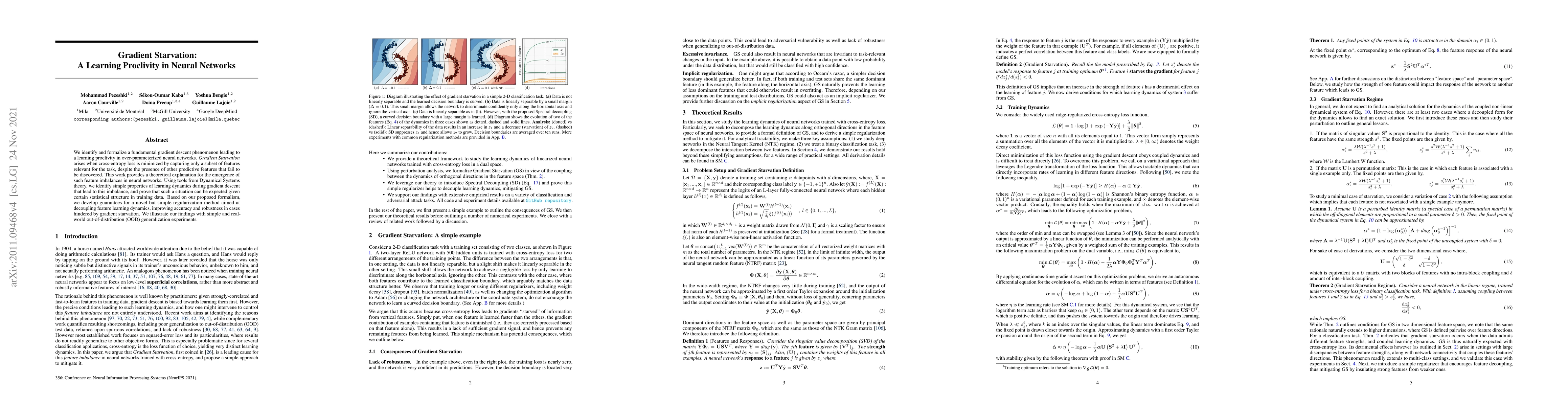 Thumbnail for Gradient Starvation: A Learning Proclivity in Neural Networks