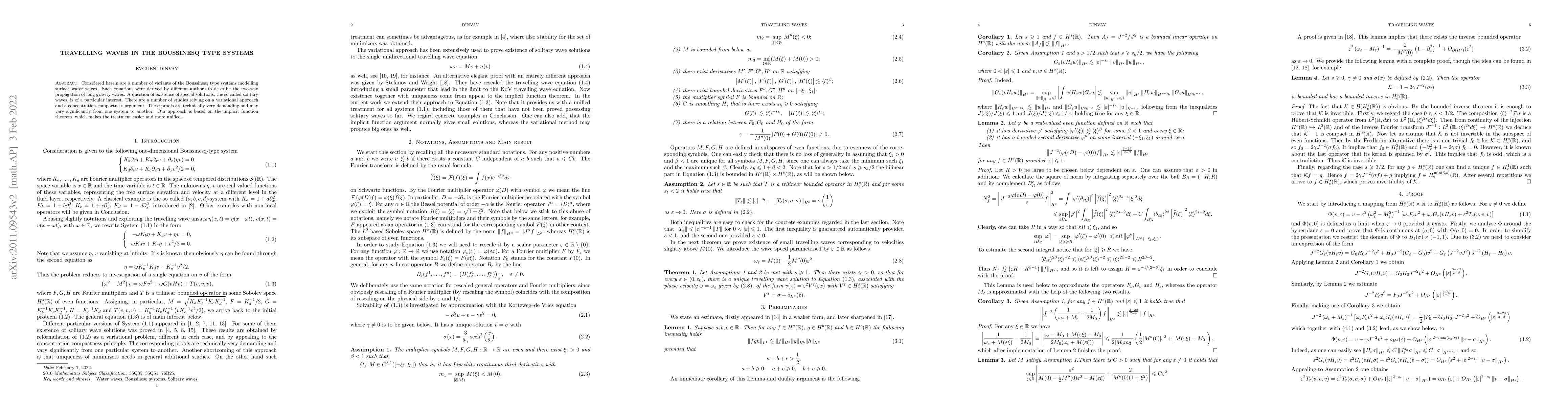 Thumbnail for Travelling waves in the Boussinesq type systems