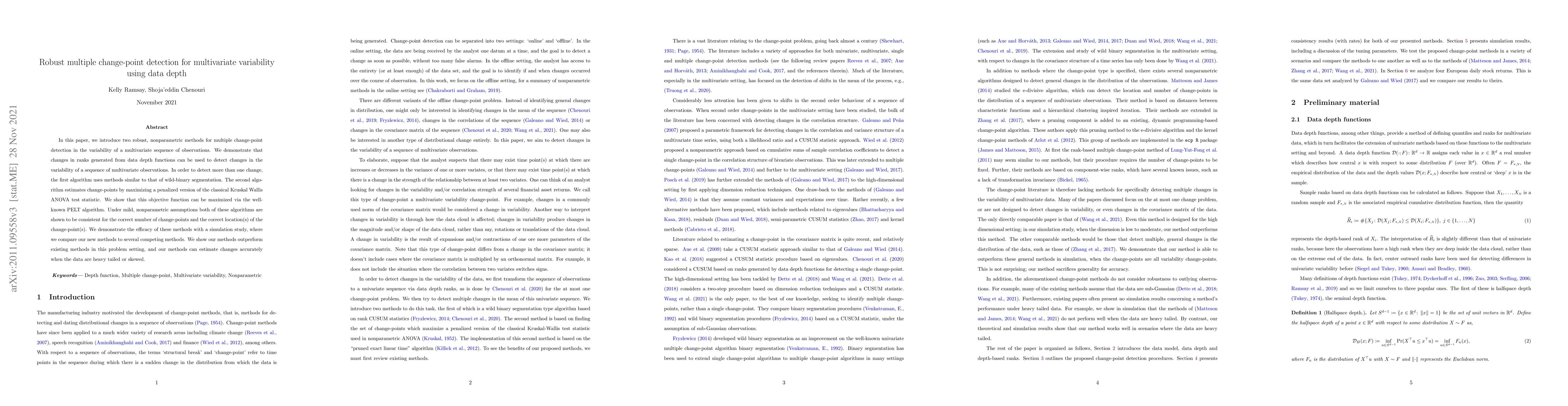 Thumbnail for Robust multiple change-point detection for multivariate variability
  using data depth