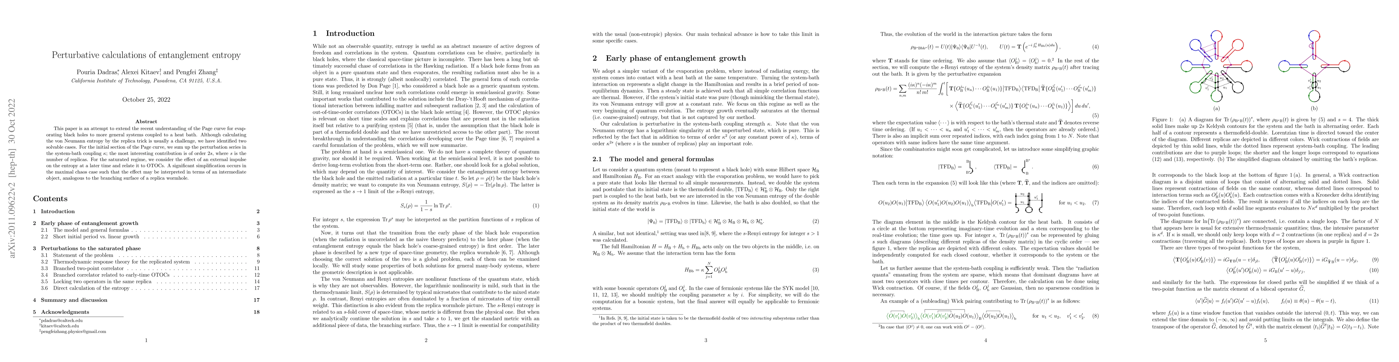 Thumbnail for Perturbative calculations of entanglement entropy