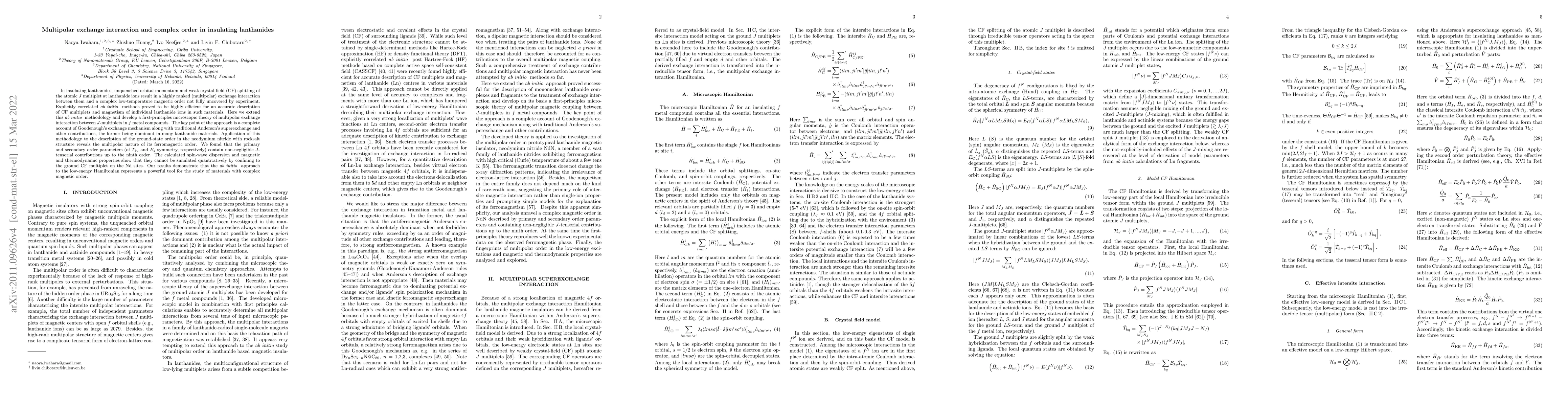 Thumbnail for Multipolar exchange interaction and complex order in insulating
  lanthanides