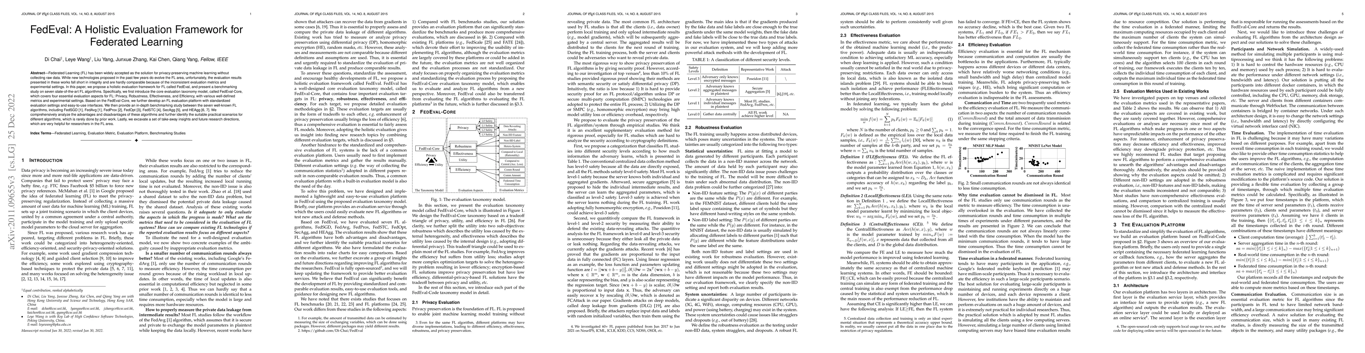 Thumbnail for FedEval: A Holistic Evaluation Framework for Federated Learning