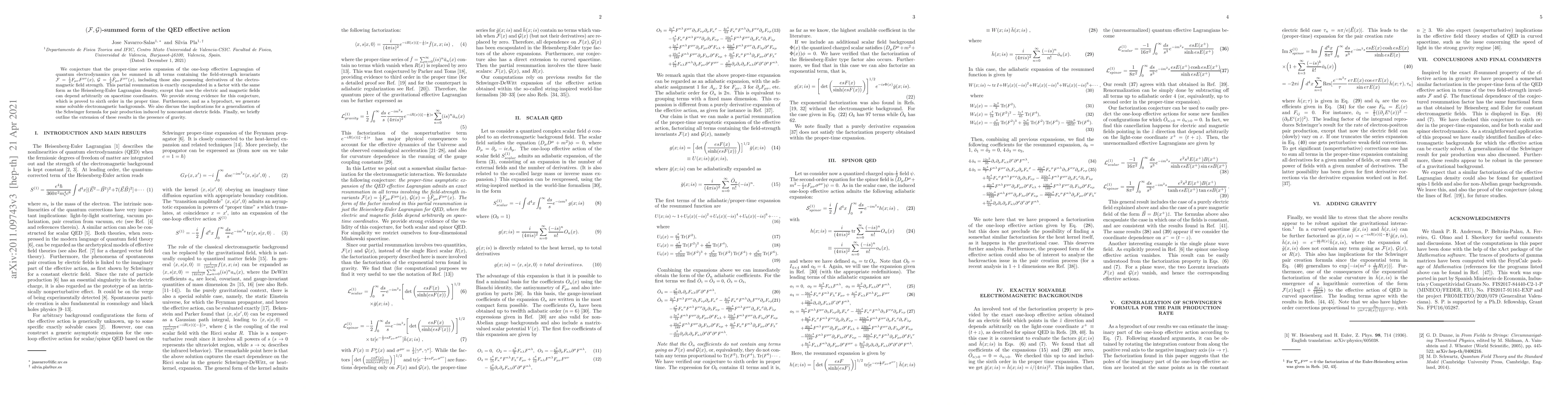 Thumbnail for $(\mathcal{F},\mathcal{G})$-summed form of the QED effective action