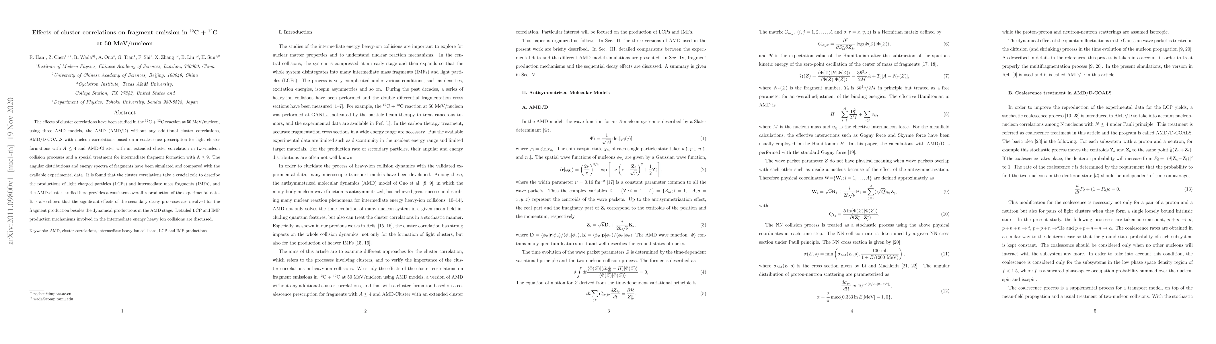 Thumbnail for Effects of cluster correlations on fragment emission in 12C + 12C at 50
  MeV/nucleon