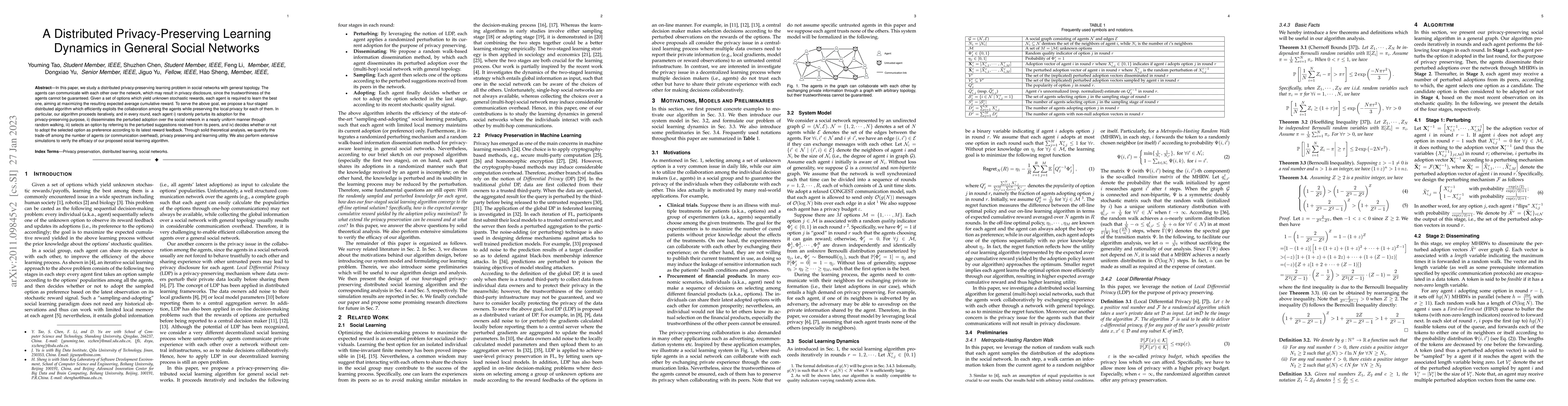 Thumbnail for A Distributed Privacy-Preserving Learning Dynamics in General Social
  Networks