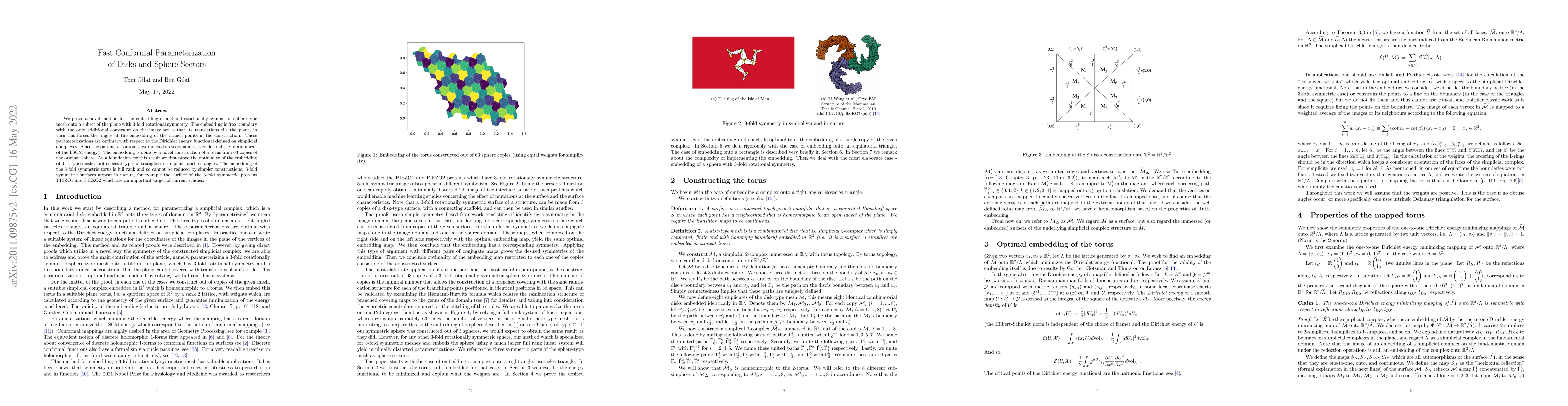 Thumbnail for Fast Conformal Parameterization of Disks and Sphere Sectors
