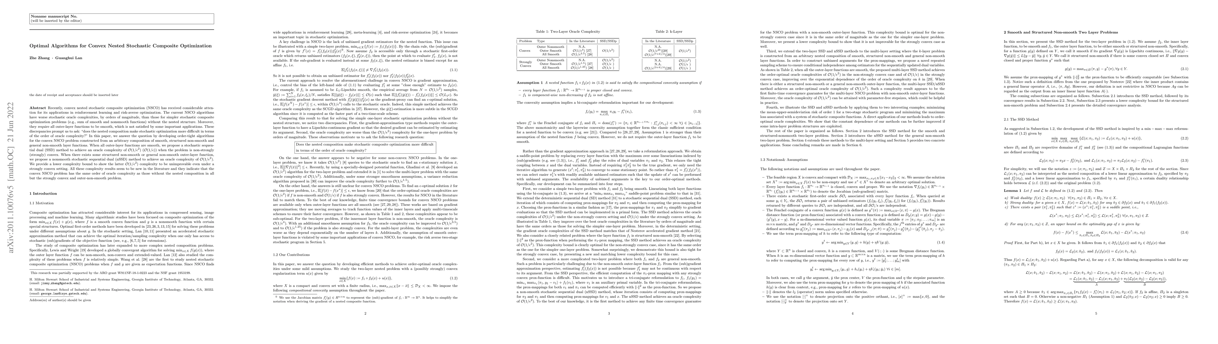 Thumbnail for Optimal Algorithms for Convex Nested Stochastic Composite Optimization