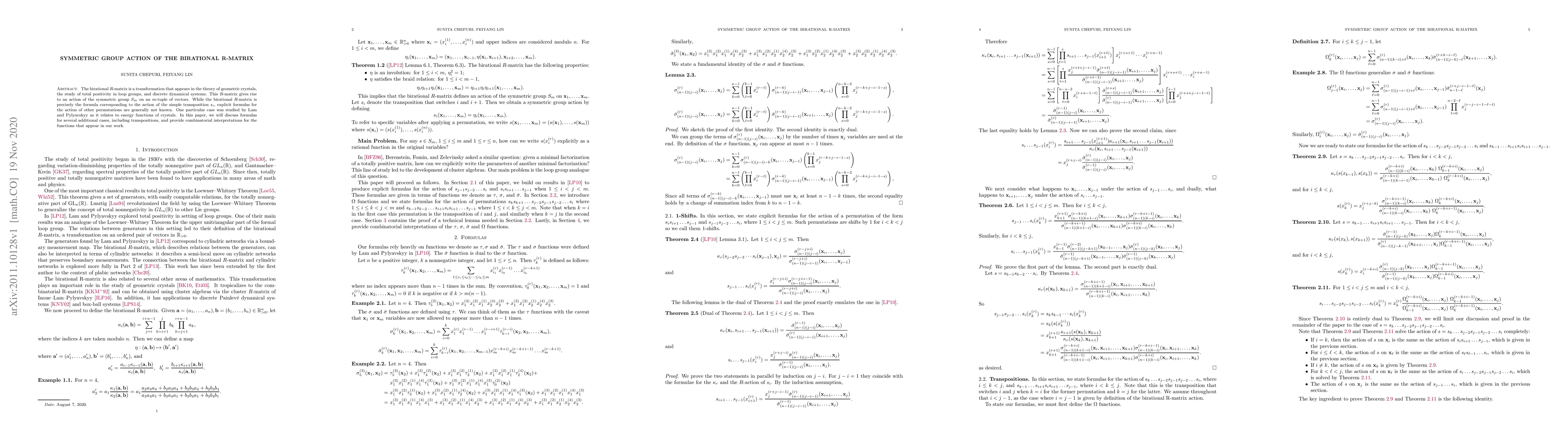 Thumbnail for Symmetric Group Action of the Birational $R$-matrix